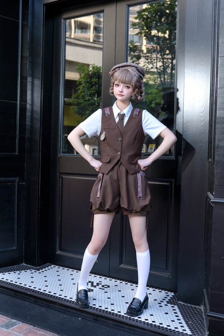 Ouji Lolita Brown Short Set - image 8