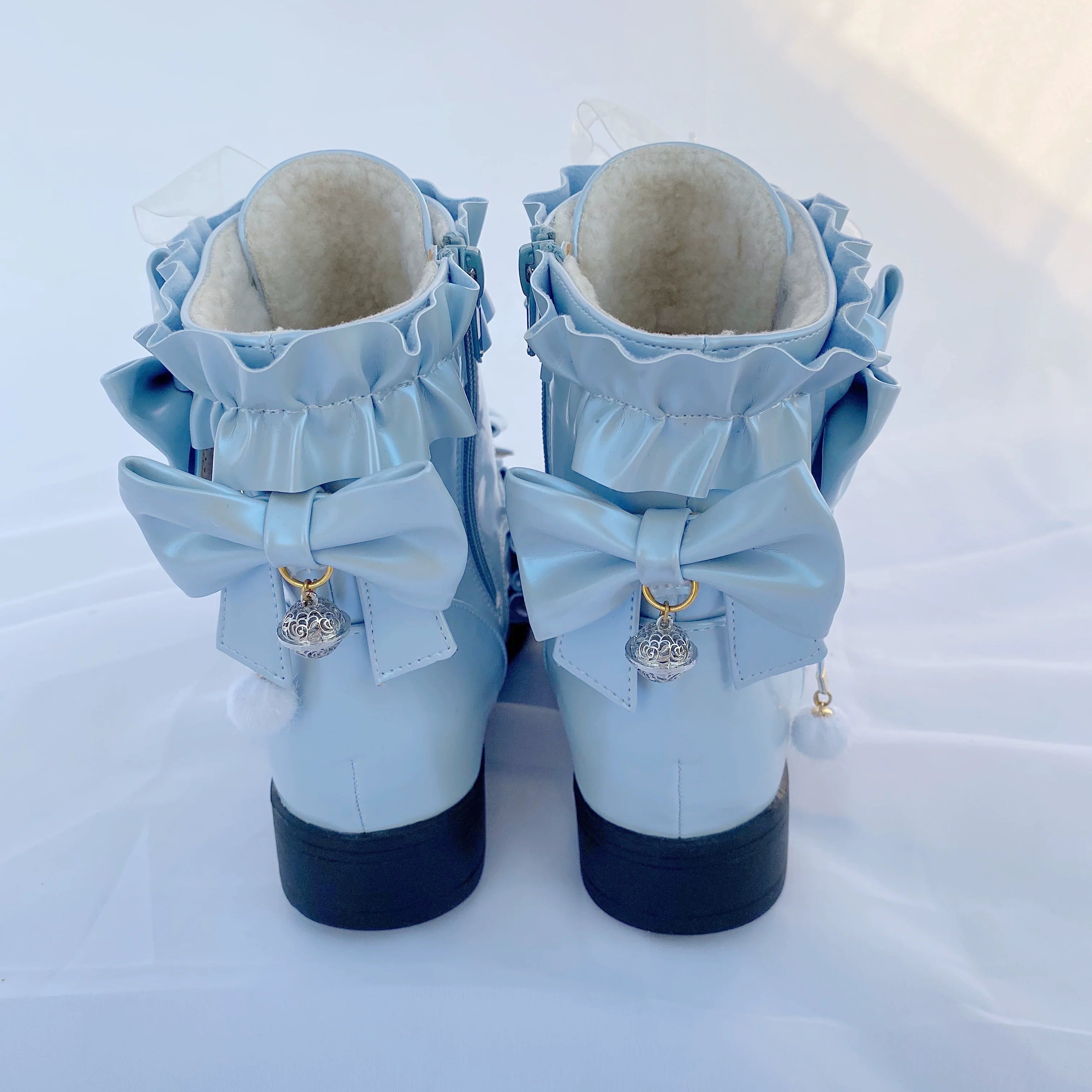 Enthusiastic Ideation - Elegant Lolita Shoes Fleeced Short Martin Boots - image 24