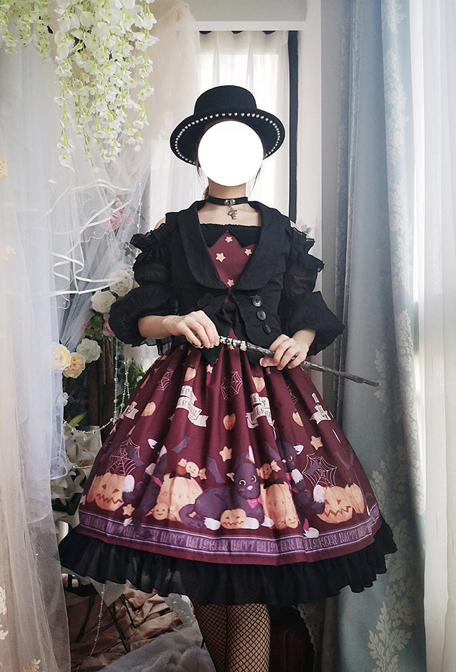 Vampire Cat - Normal Waist Lolita Halloween JSK Dress - image 3