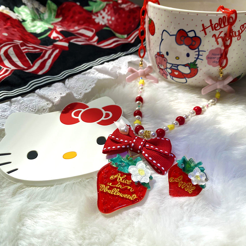Sweet Lolita Strawberry Necklaces, Rings, Hair Clips and Brooches - image 10