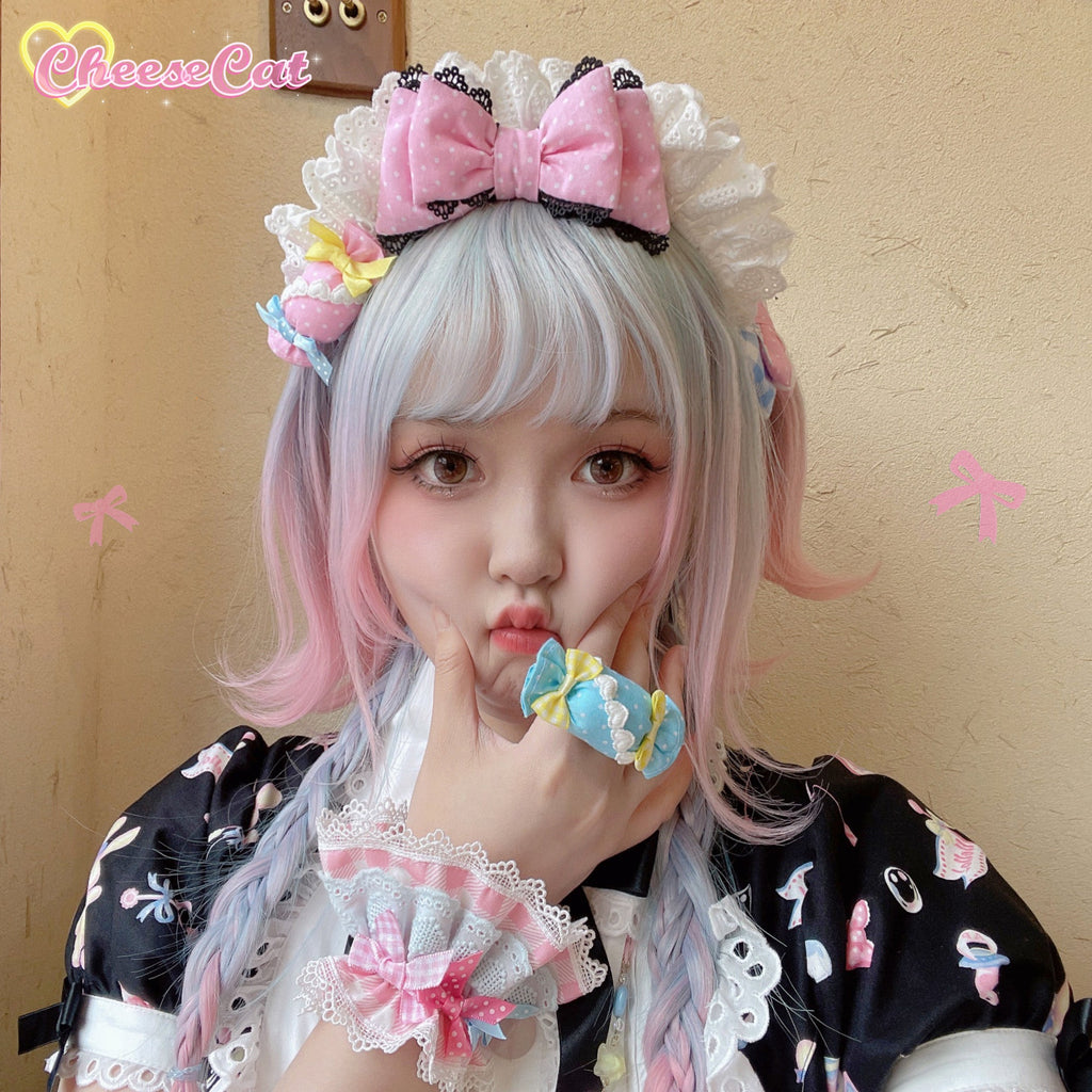 Cheese Cat - Sweet and Playful Strawberry Gingham Lace Cuffs - image 27