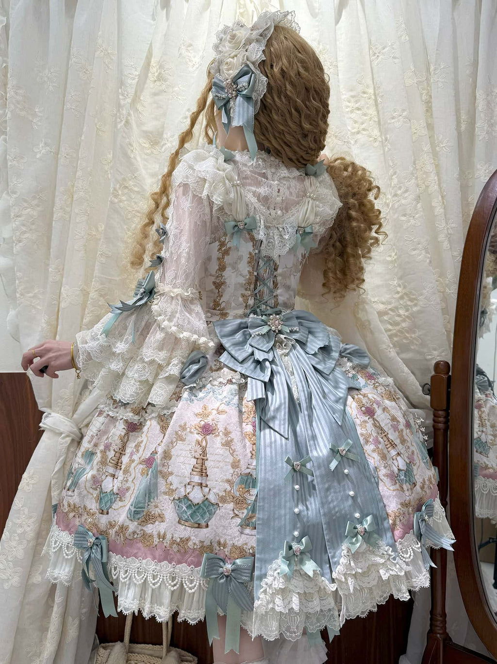 Antique Gem Fragrance Lolita Green JSK Dress Set - image 10