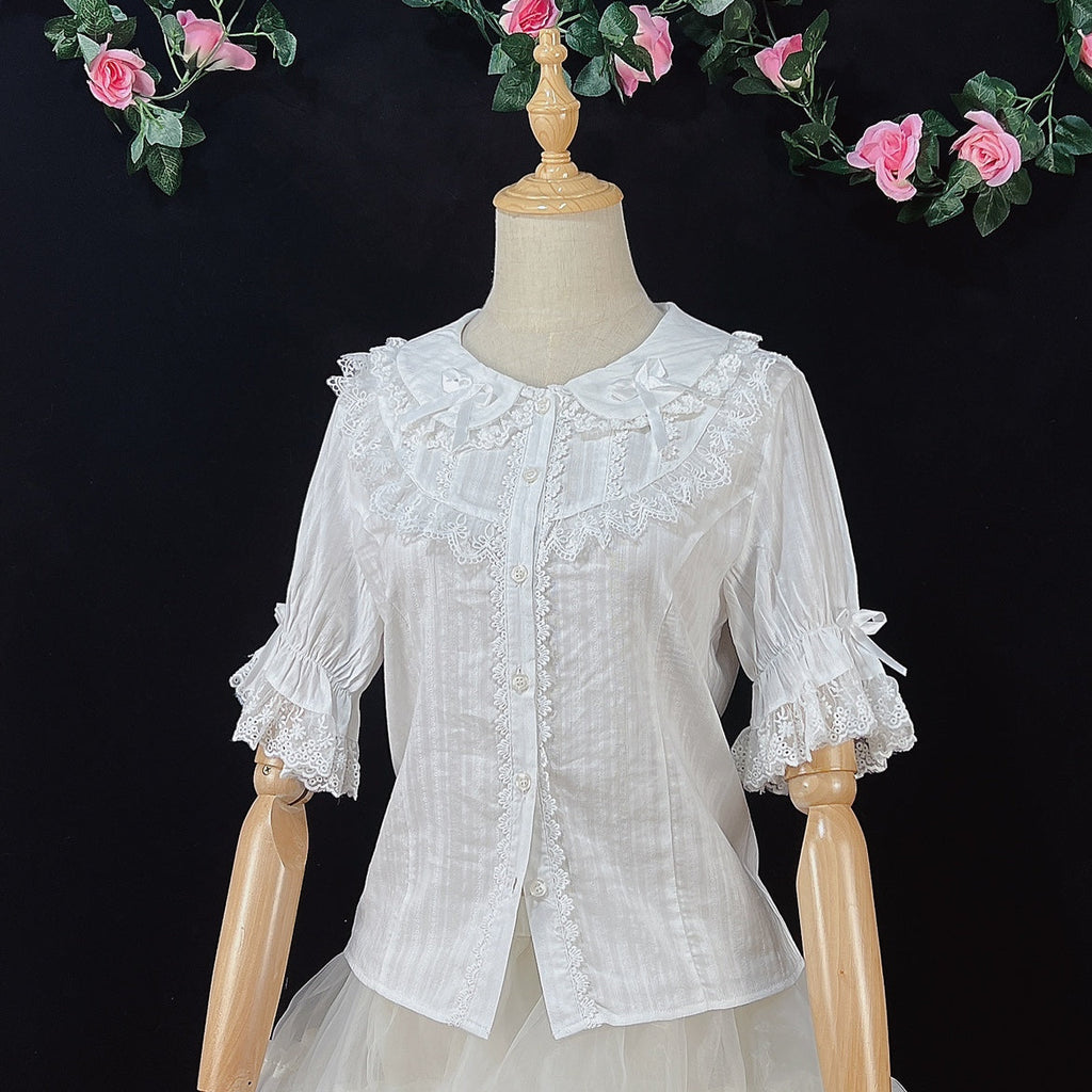 Summer Short Sleeve Cotton Lolita Blouse - image 4