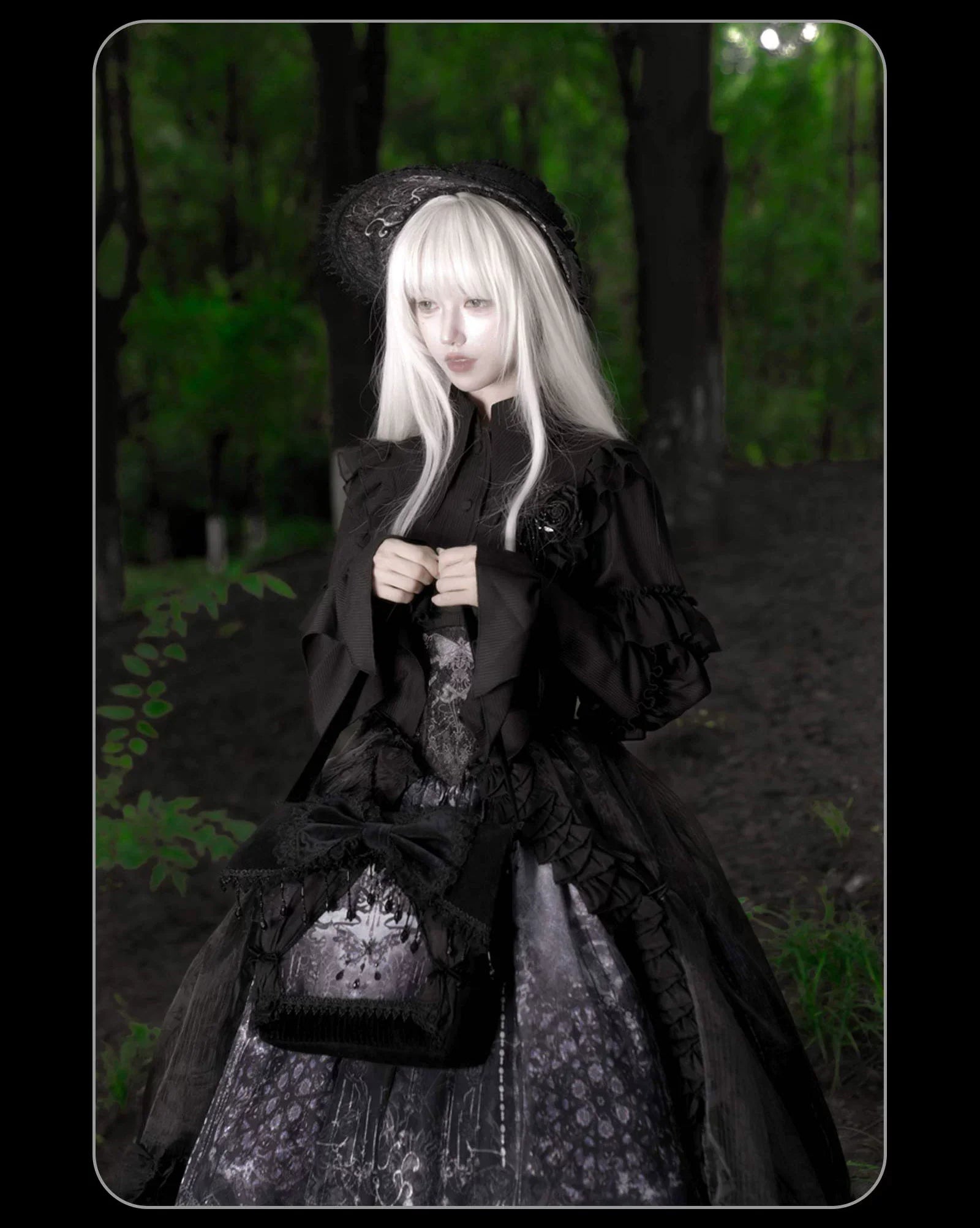 Bone-Eroded Butterfly - Gothic Lolita JSK & SK Set - image 24