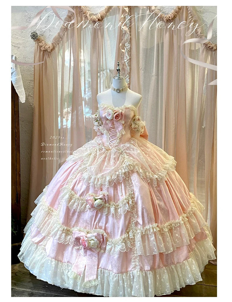 Love and Roses Princess Bridal Lolita Dress with Tiered Rose Skirt - image 26