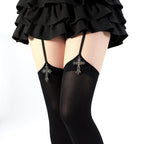 Wuxiaoliu Velvet Lolita Garter Stockings with Cross Pendants - image 6