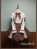 Bear Chocolate Slab - Classic Lolita Pleated JSK & SK Dress, Side Zipper - image 23