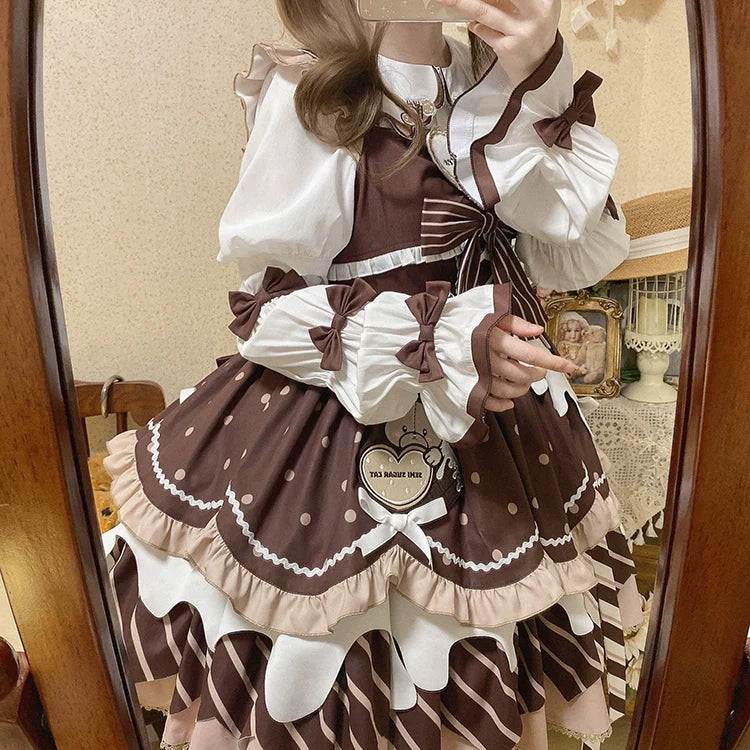 Chocolate Milk Pie - Sweet Lolita JSK Dress Summer Salopette - image 23
