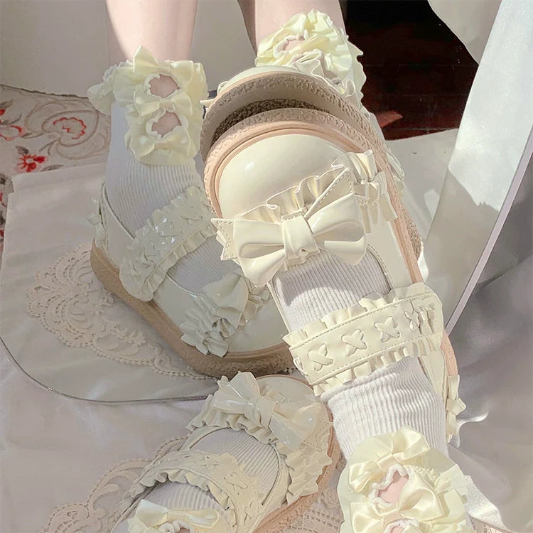 Cute Bow Candy-Colored Lolita Flat Shoes - image 30