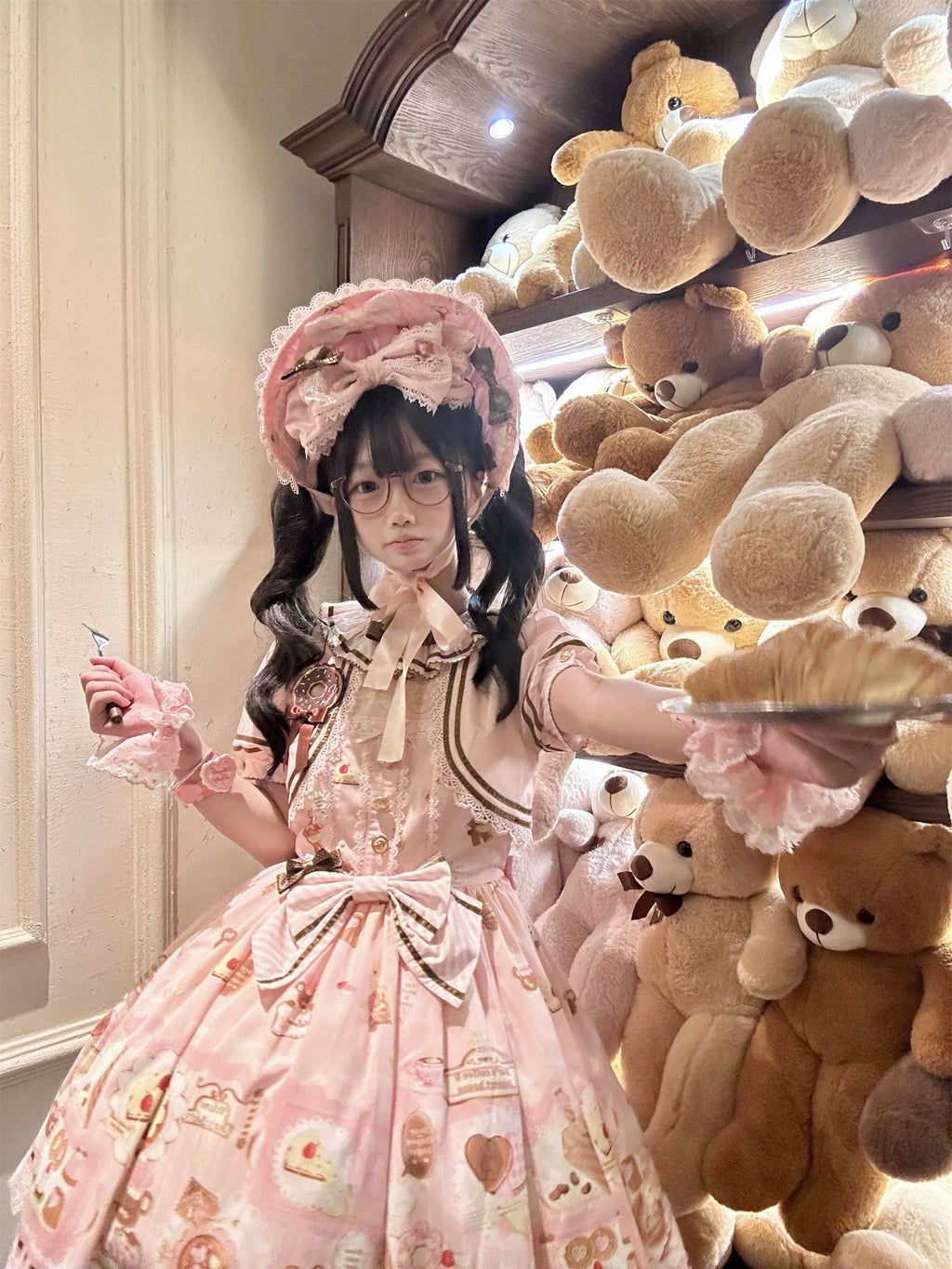Dream Teahouse - Dessert Print Kawaii Lolita OP Dress Suit - image 36