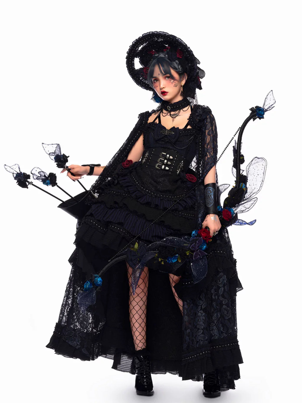 Ismailia - Gothic Lolita JSK Dress, Lace & Rose and Accessories - image 1