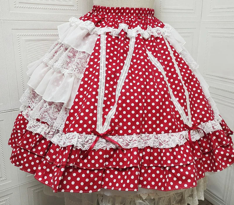 Japanese Old School Lolita Polka Dot Skirt - image 2
