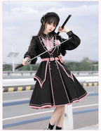 Chunlv Dark Pink Military Lolita OP Dress and Cloak - image 19