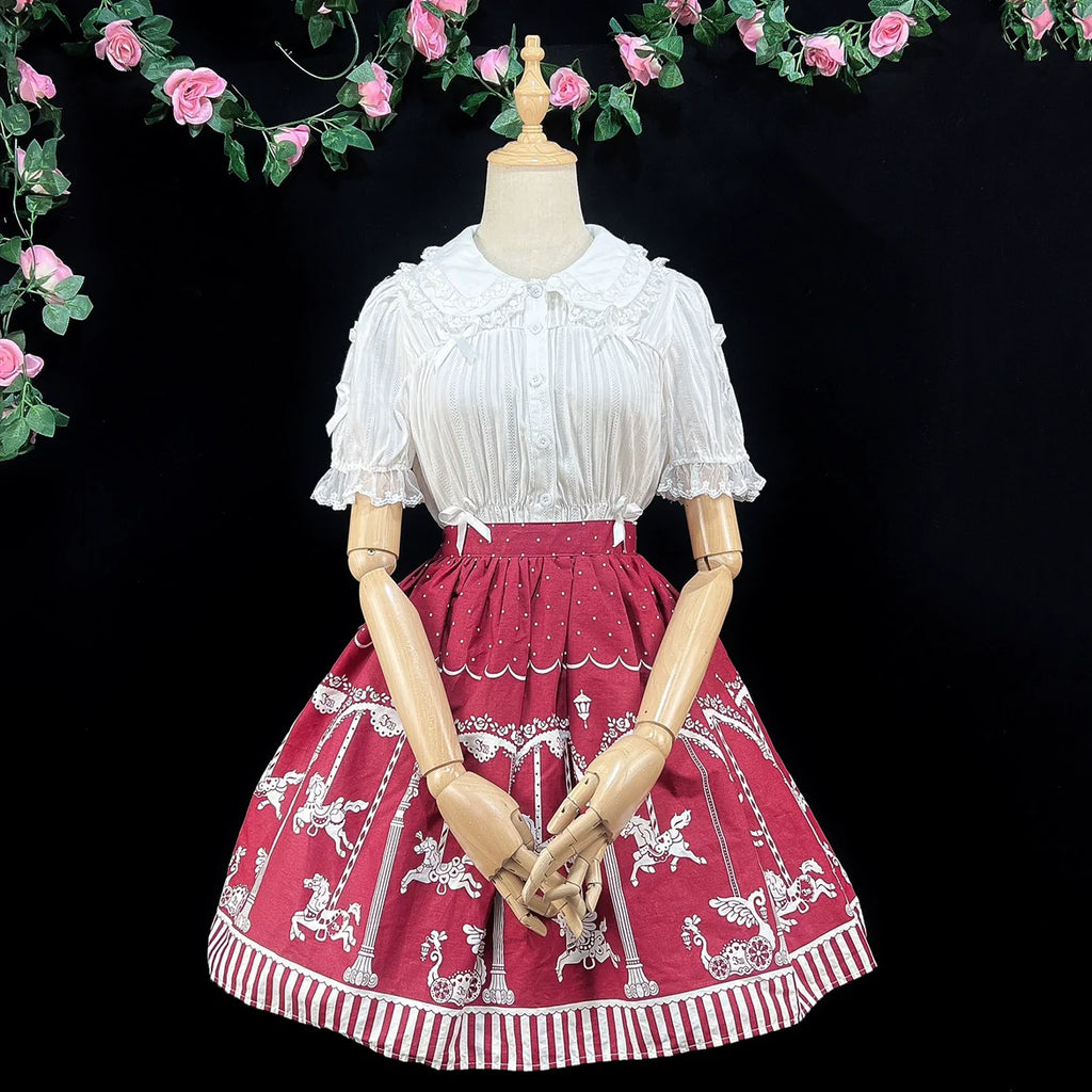 Sweet Lolita Doll Collar High-Waisted Blouse - image 10