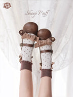 Bear Room - Sweet Lolita Shoes Double Bow Round Toe Flat Shoes - image 6