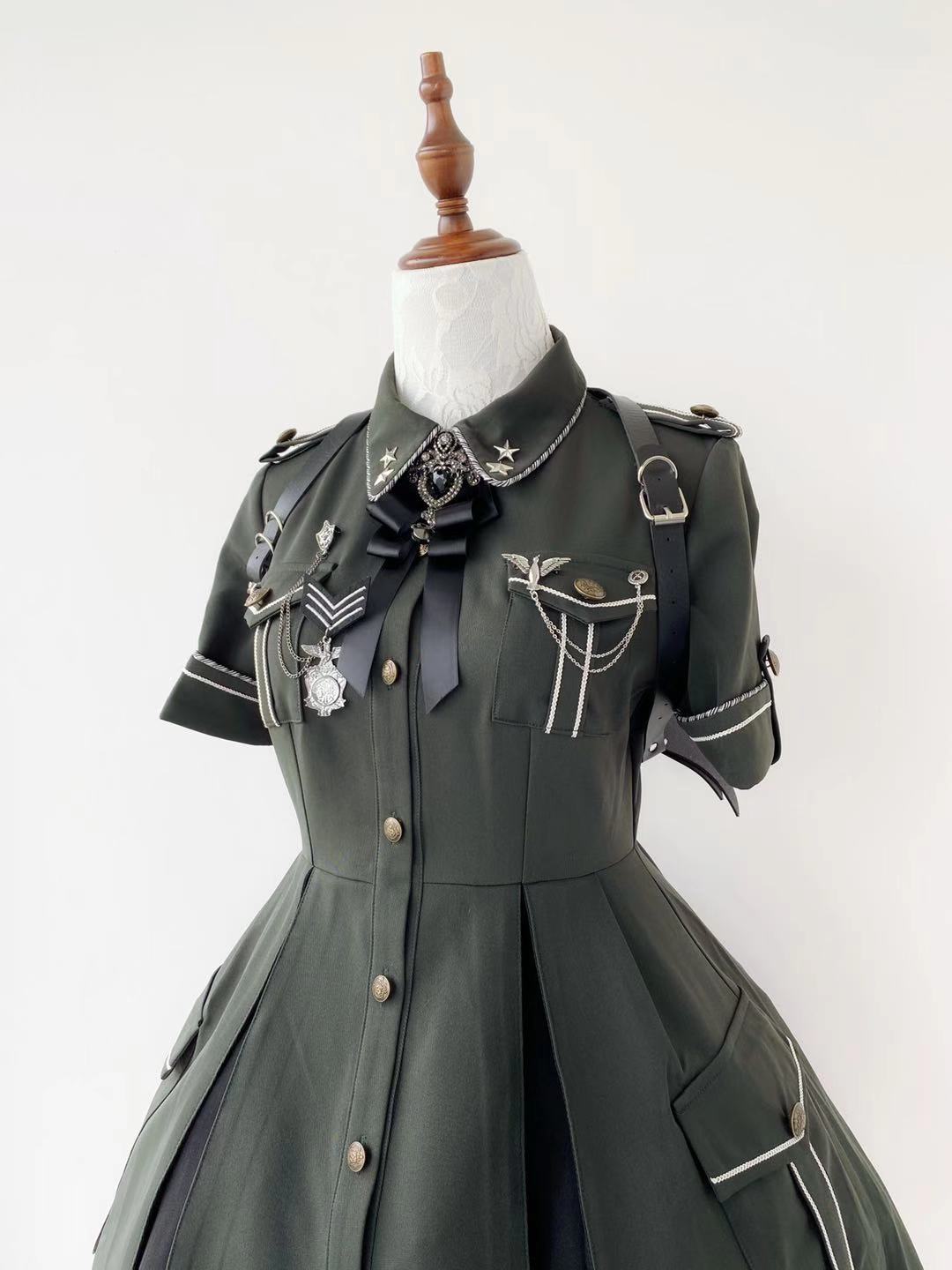 Evil Python 2.0 - Military Lolita Gothic OP Dress - image 17