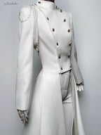 Eternal Moonlit Night - Ouji Lolita Coat, Double-Breasted High-Low Hem - image 4