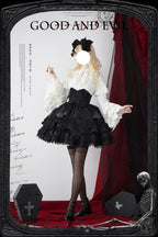 Good and Evil Angel - Gothic Lolita SK Set Retro Princess Sleeve Blouse - image 8