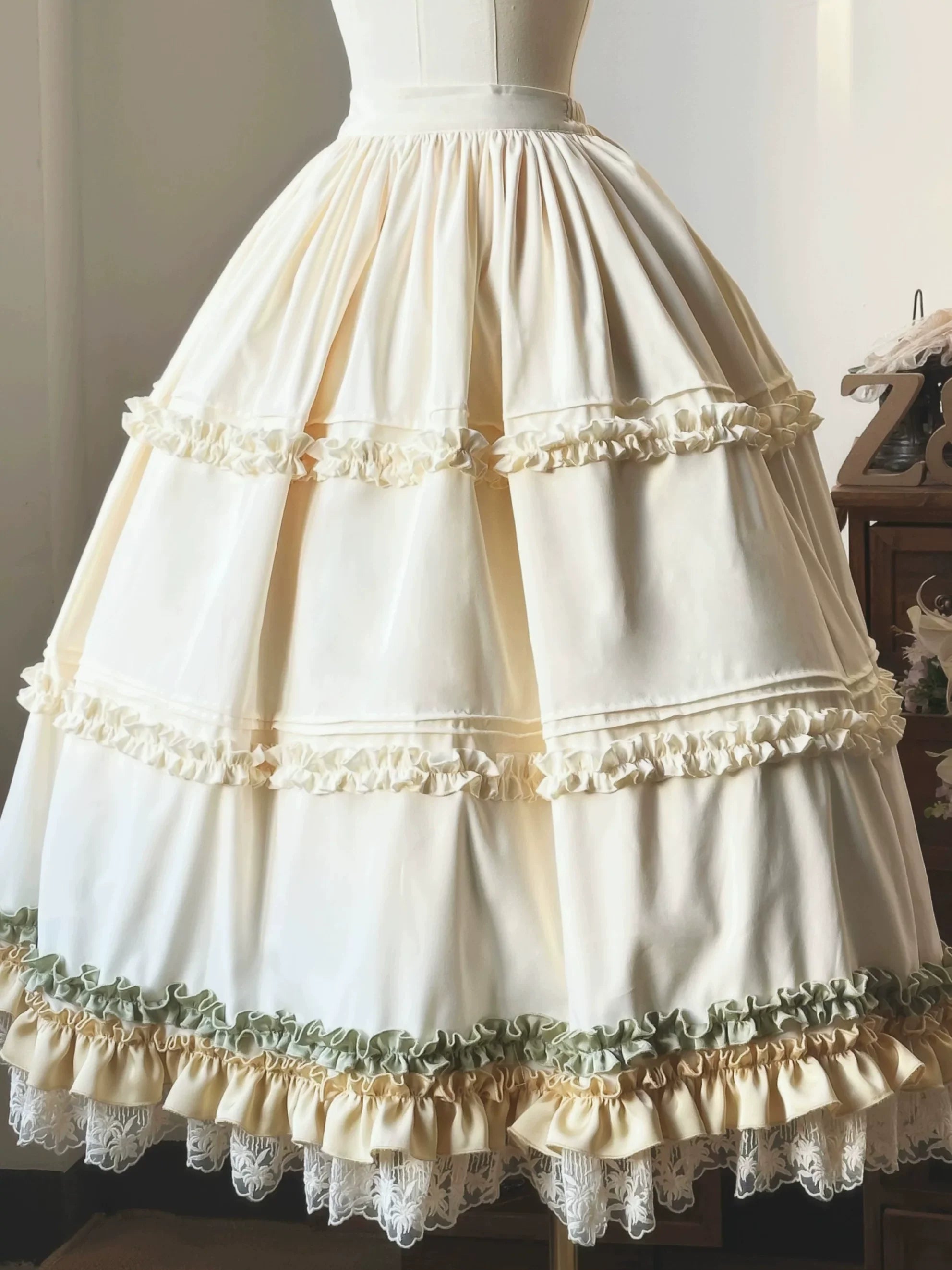 Embroidered Classic Lolita OP Dress, Lace Trim Shirt and Accessories - image 35