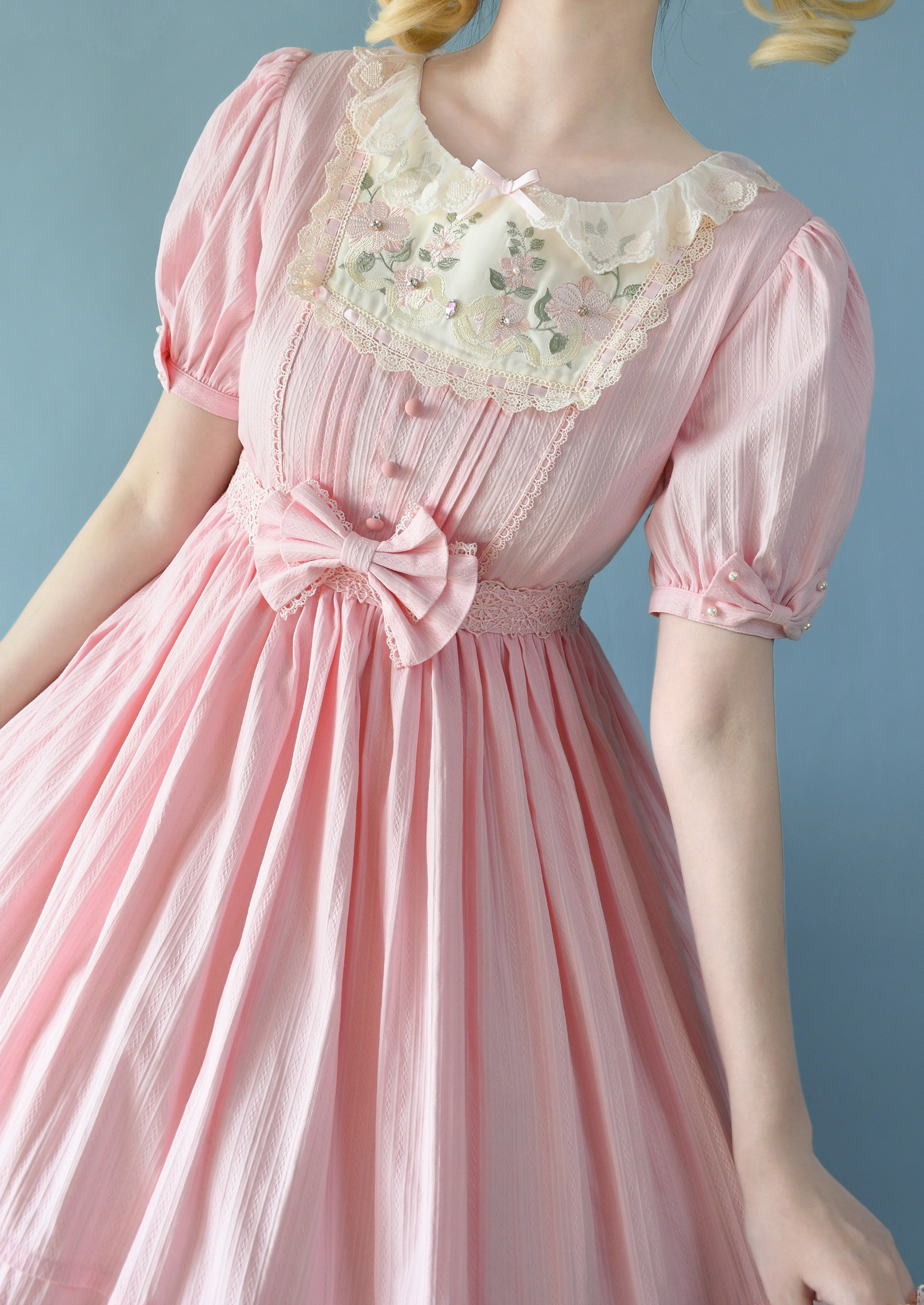 Nerry - Sweet Lolita Embroidered OP Dress Multicolors - image 11