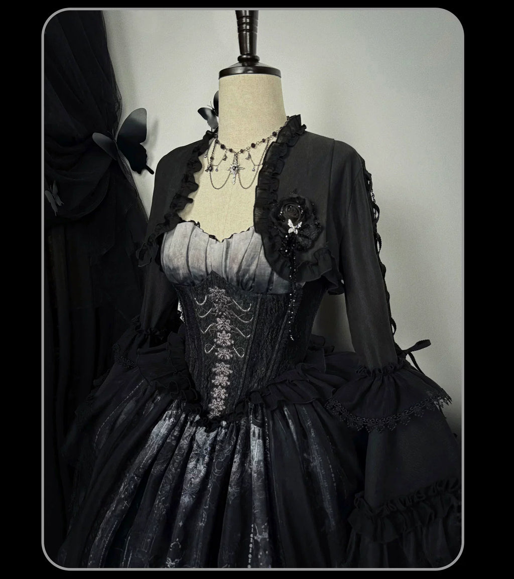 Bone-Eroded Butterfly - Gothic Lolita JSK & SK Set - image 52