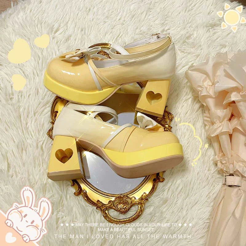 Heart Function - Sweet Lolita Shoes Gradient Color High Heels - image 11