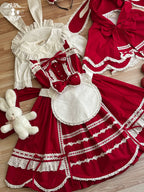 Vintage Petal Rabbit - Cotton Old School Lolita JSK Dress, Petal-Shaped Hem - image 63