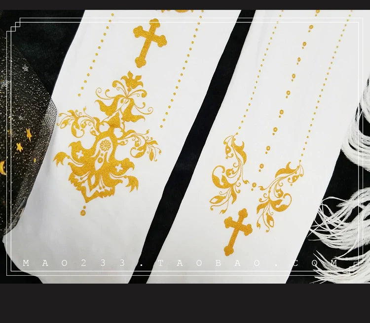 Elegant Lolita Gold Foil Printed Tights - image 23