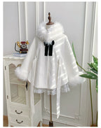 Winter Island Memory - Elegant Lolita Winter Coat & OP Dress Set - image 24