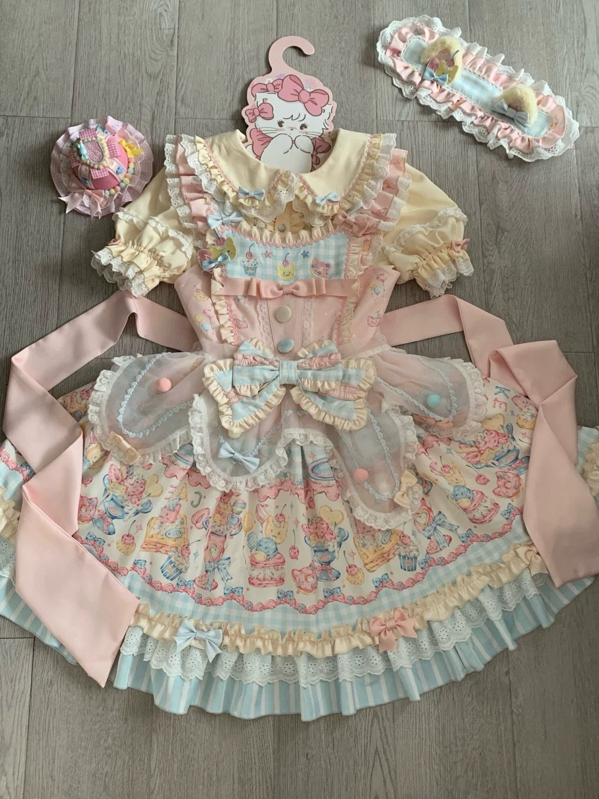 Sweet Cat Fruit Candy - Sweet Lolita Dessert Printed JSK Dress, Bows & Ruffles and Accessories - image 3
