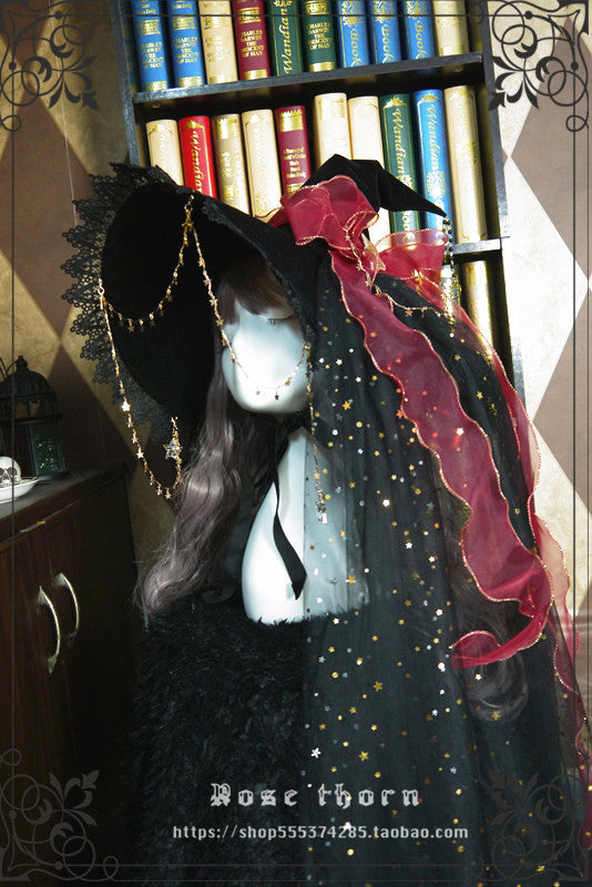 Twinkle Veil Lolita Halloween Witch Hat - image 21