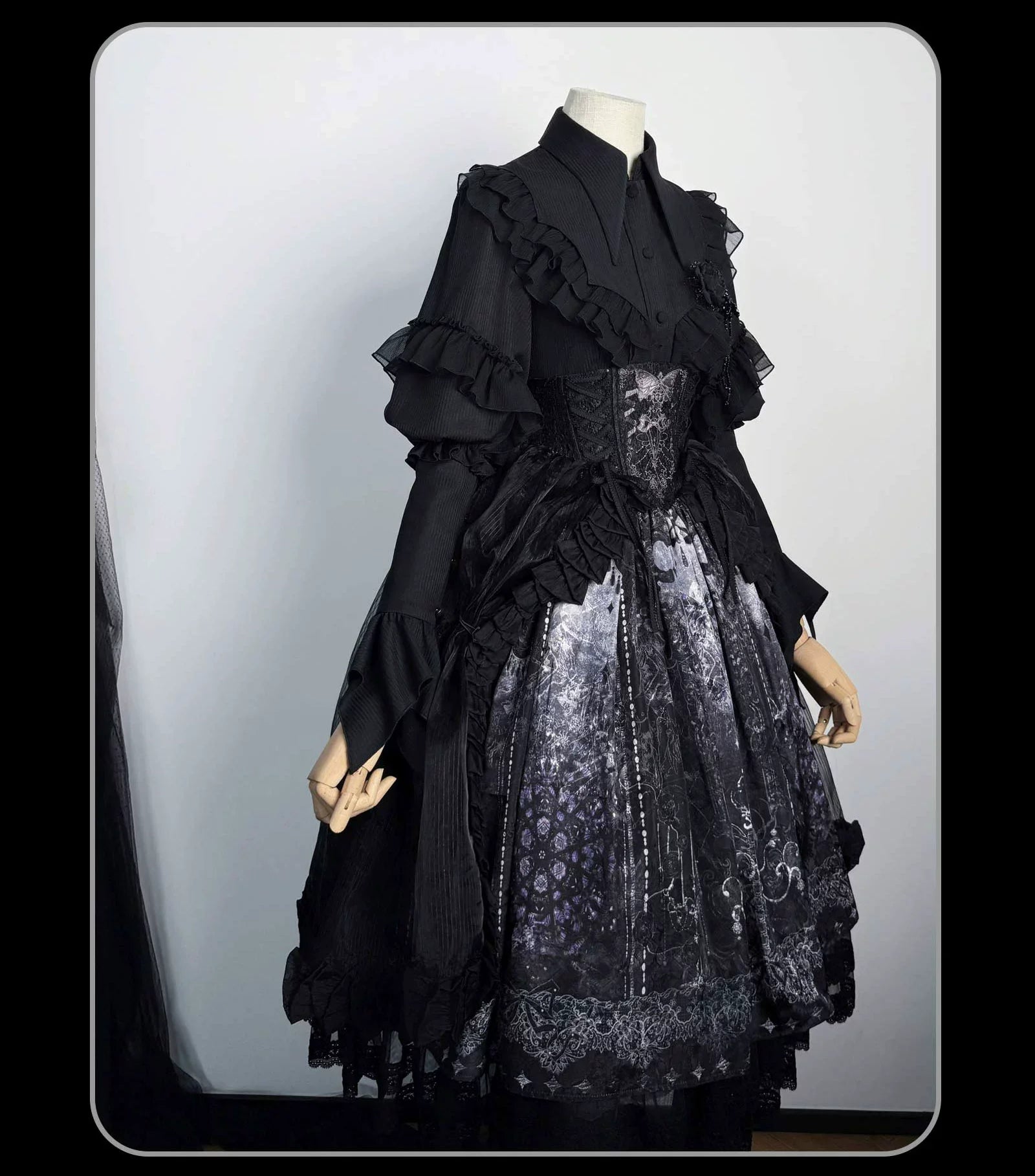Bone-Eroded Butterfly - Gothic Lolita JSK & SK Set - image 49