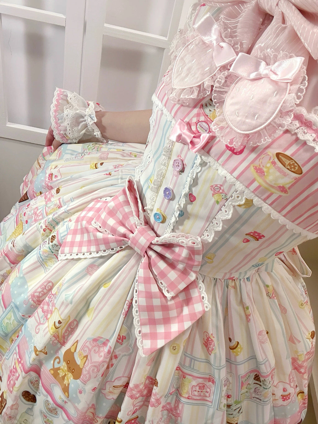 Summer Ice Cream Tale - Old School Lolita Ice Cream Printed OP & JSK Dress - image 8