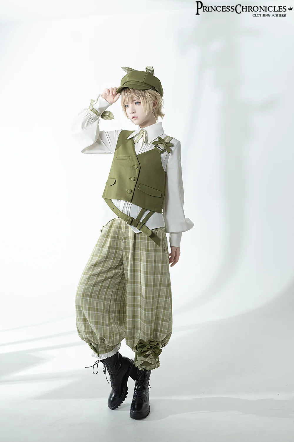 Secret Morning Paper - Ouji Lolita Shirt, Matcha Green Capri Pants Collection - image 20