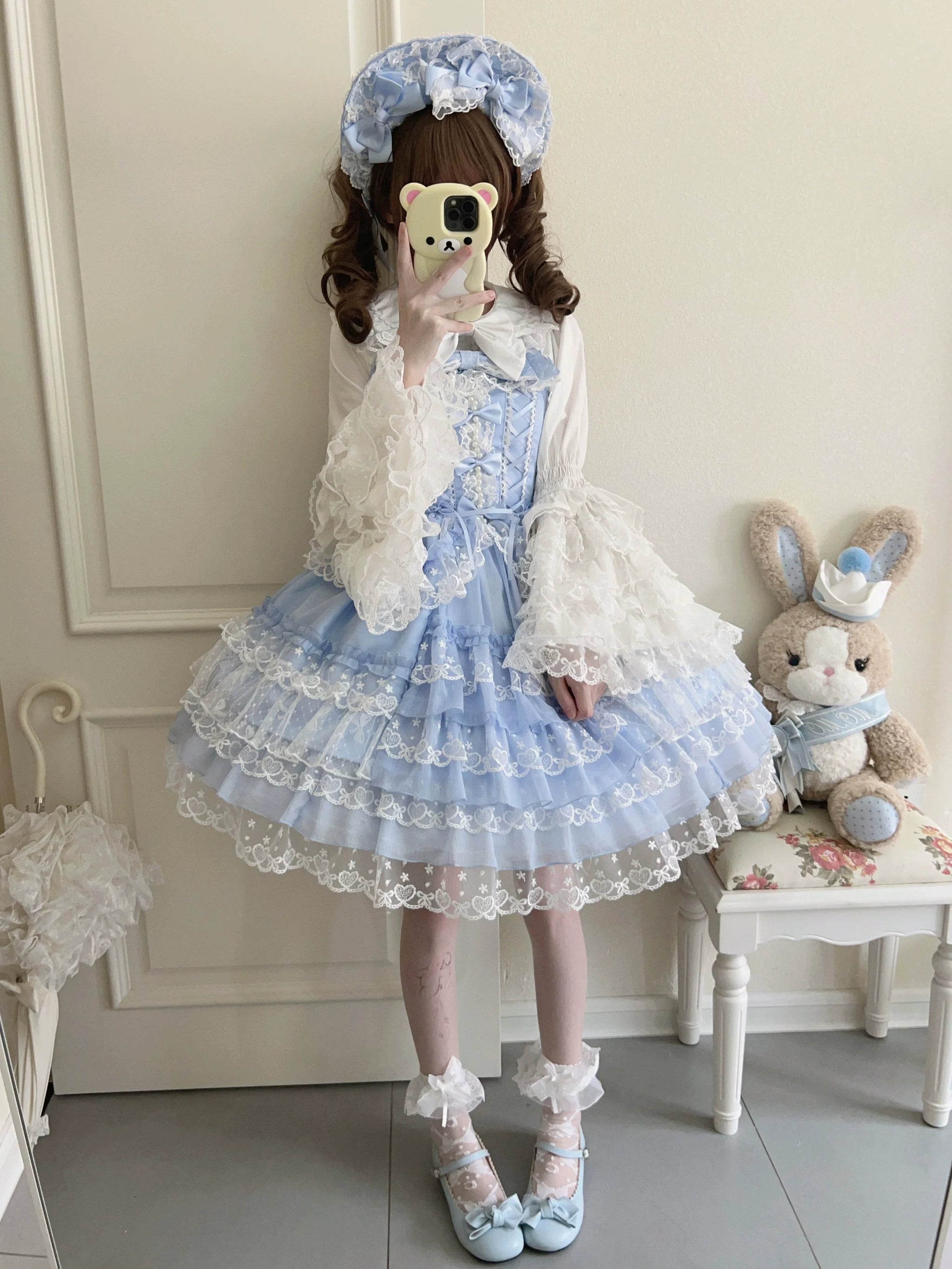 Sugar Girl Love Overture Sweet Lolita Tiered Ruffle JSK and Accessories - image 19