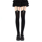 Wuxiaoliu Velvet Lolita Garter Stockings with Cross Pendants - image 1