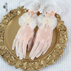 Lace Bowknot Flower Vintage Lolita Gloves - image 3