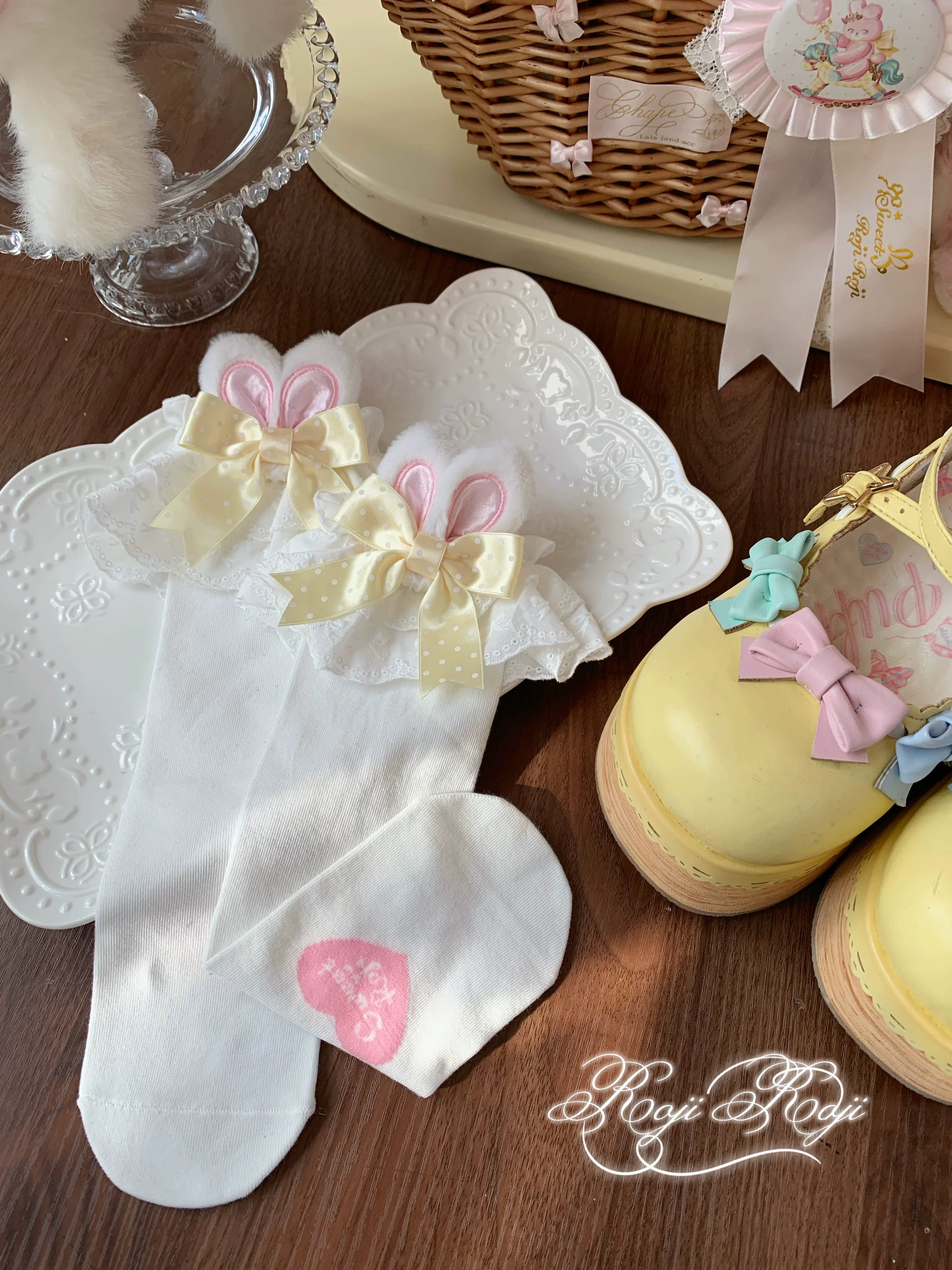 Bunny Ears Polka Dot Sweet Lolita Mid-Calf Socks - image 24