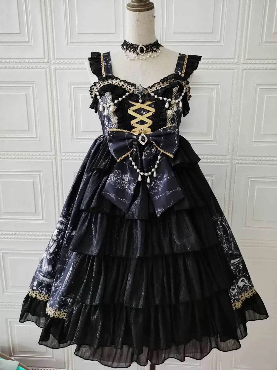 Dragon Witch - Printed Gothic Lolita JSK Dress, Front Opening - image 11