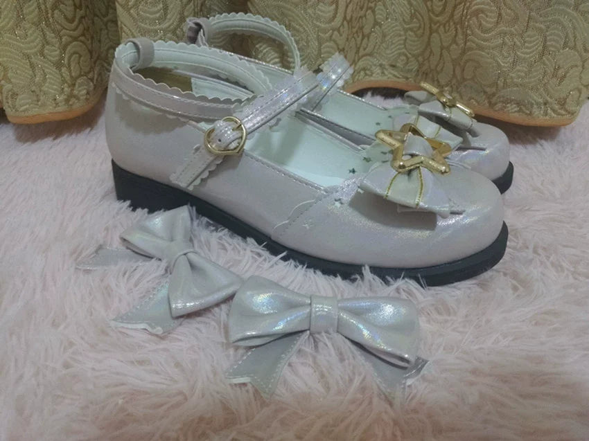 Dreamy Starry - Sweet Lolita Shoes Low Heel Bow Shoes - image 7