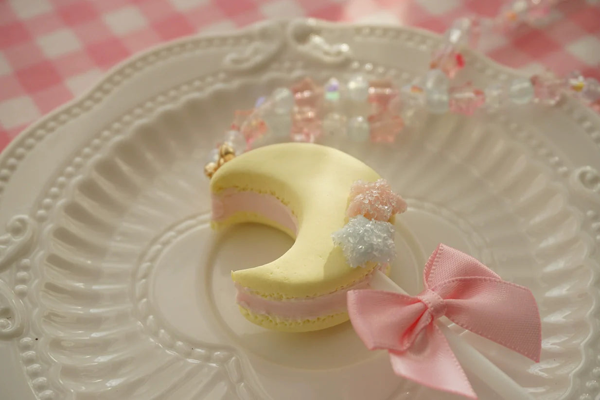 Kawaii Lolita Accessories Moon Lollipop Clay Necklace Ring - image 7