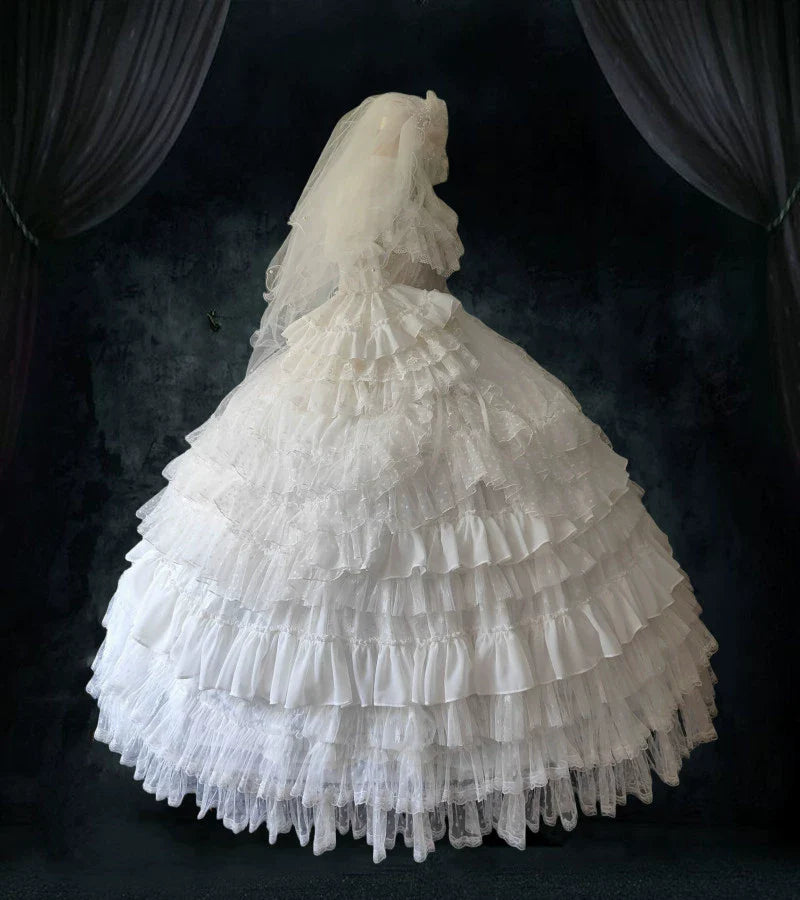 Halloween Gothic Wedding Lolita OP Dress - image 13