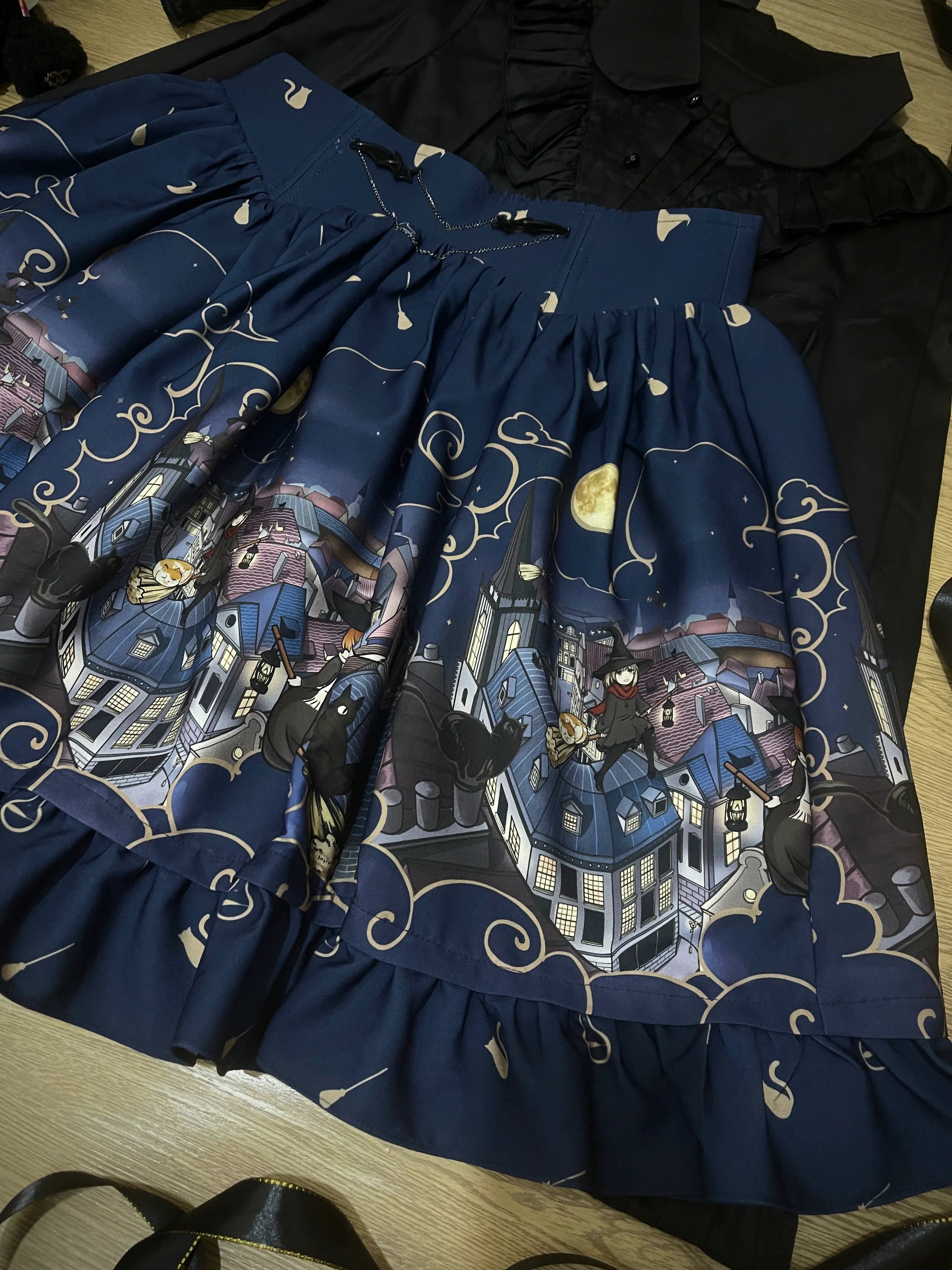 Witching Night - Gothic Lolita SK Halloween Chiffon Skirt - image 9