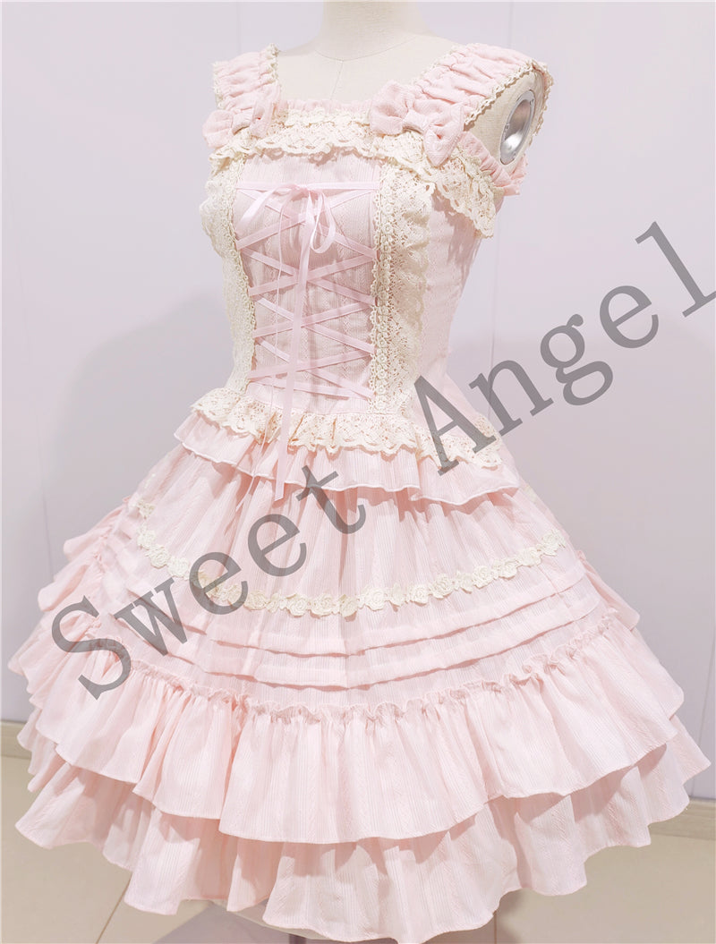 Balletcore Sweet Lolita Pink Dress Set - image 3