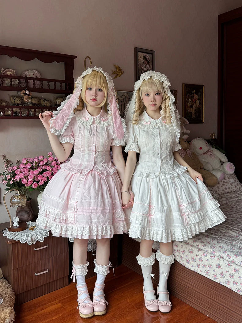 Praying Snowfall Old School Lolita Skirt Suit, Shirt and Cape - image 3