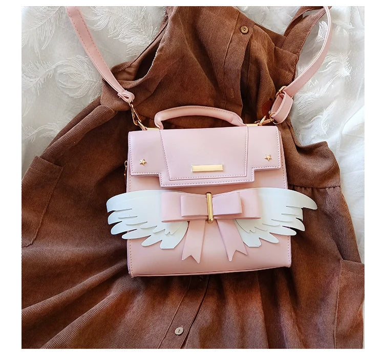 Sweet Lolita Shoulder Bag Wings Bow Design High Capacity Bag - image 4