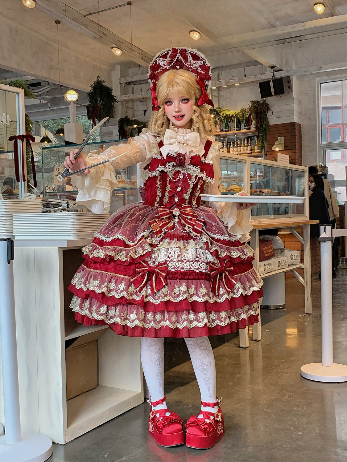 Gem Crown - Sweet Lolita Tiered JSK Dress Suit and BNT - image 5