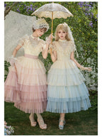 True Vow Embroidered Classic Lolita Dress with Layered Gradient Hem and Accessories - image 8