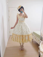 Patchwork Garden 2.0 - Classic Lolita Floral Print JSK Dress, Side Pockets - image 13