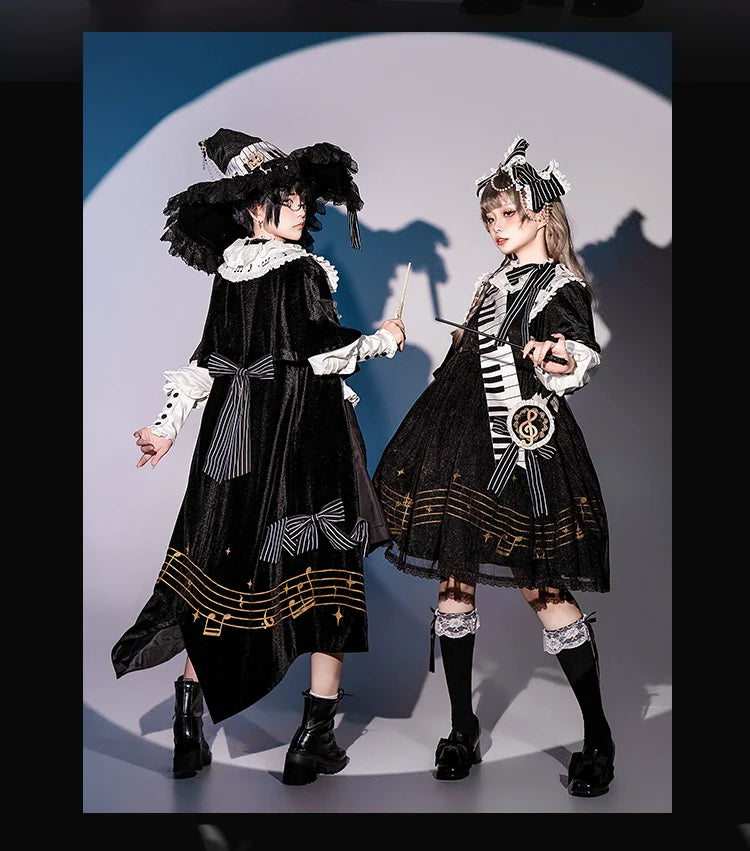 Black and White Sonata - Ouji Lolita Vest Suit and Vintage Lolita OP Dress - image 6